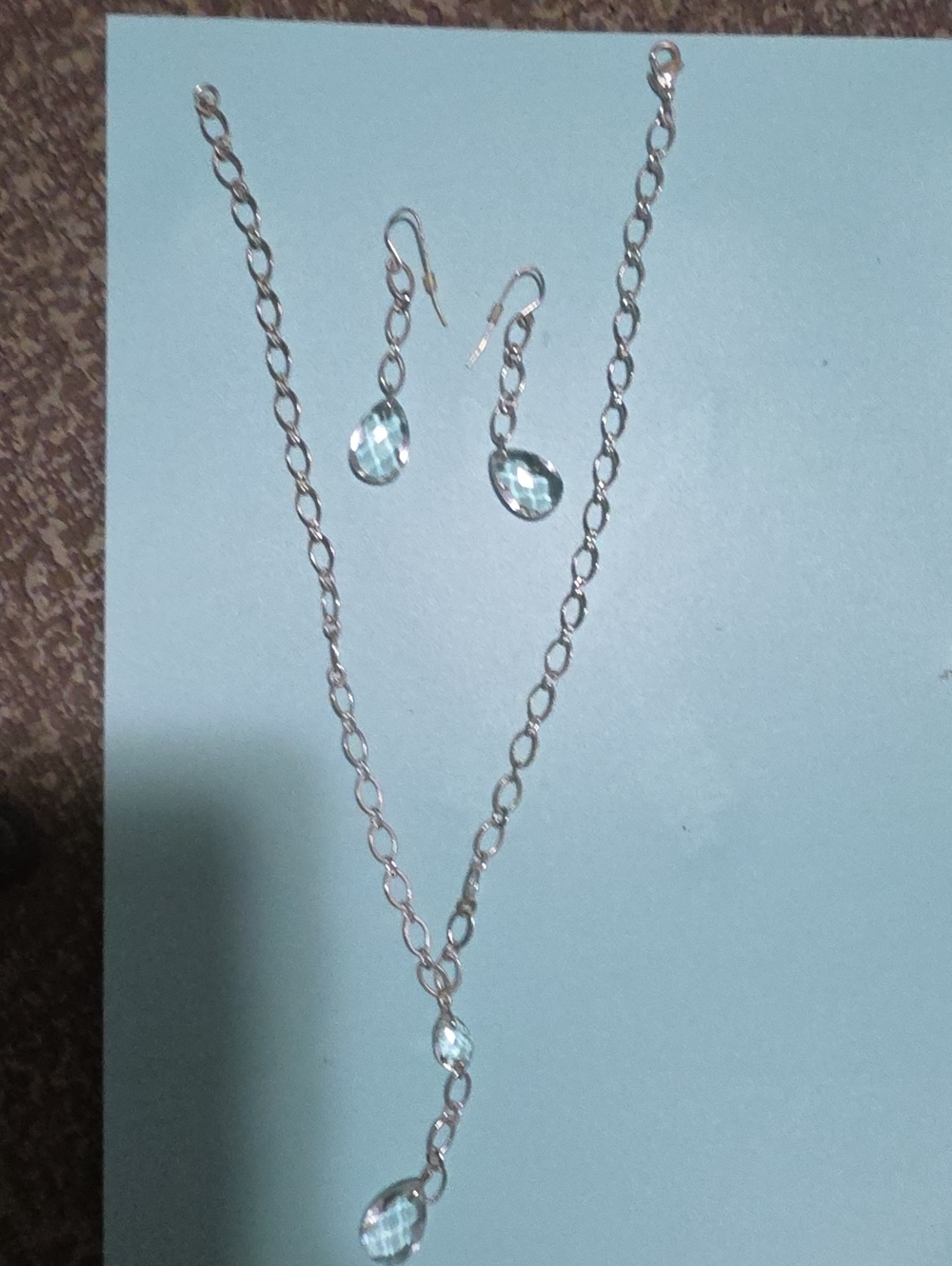 Avon Silver-Tone Necklace and Earrings